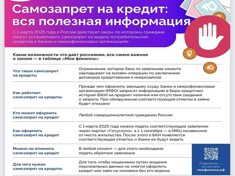 Что такое запрет на получение кредитов и займов.