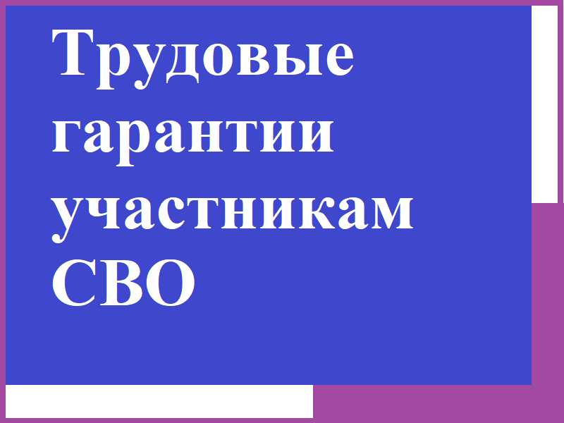 Трудовые гарантии участникам СВО!.